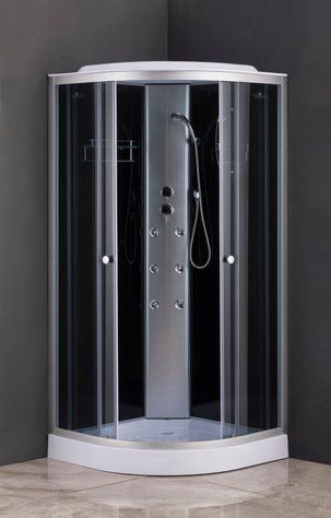 Бокс душовий з гідромасажем Mixxus Strong SBH02-90x90x215-GR Satin низький піддон (MI6891) MI6891 фото