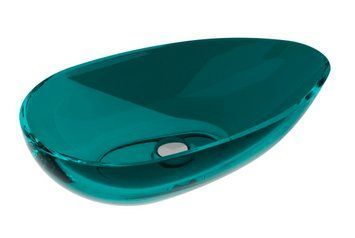 Умивальник на стільницю Besco Neya Ocean Breeze 60х35 клік-клак хром #UMN-60-OBC фото