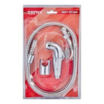 Гігієнічний набір (шланг+кронштейн+лійка) Zerix Bidet Set-008 Хром Блістер (ZX4913) ZX4913 фото