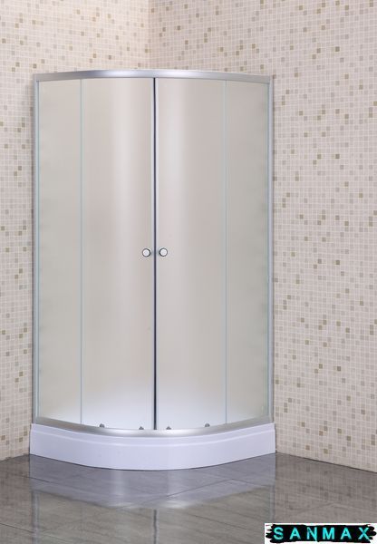 Душова кабіна з низьким піддоном Mixxus Plain SCT02-90x90x195-FB Сатин матове скло 4мм (MI6896) MI6896 фото