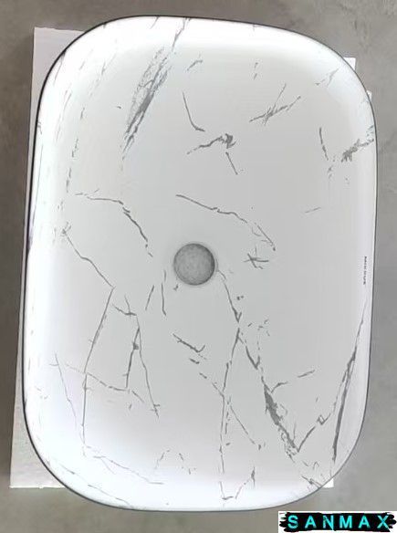 Умивальник накладний керамічний Mixxus Premium Diverse-0112 Marble-Чорний 455х325х135mm (MP6541) MP6541 фото