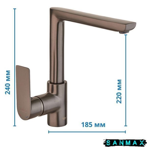 Змішувач для кухні на гайці Haiba Alex 018 Графіт (HB3999) HB3999 фото