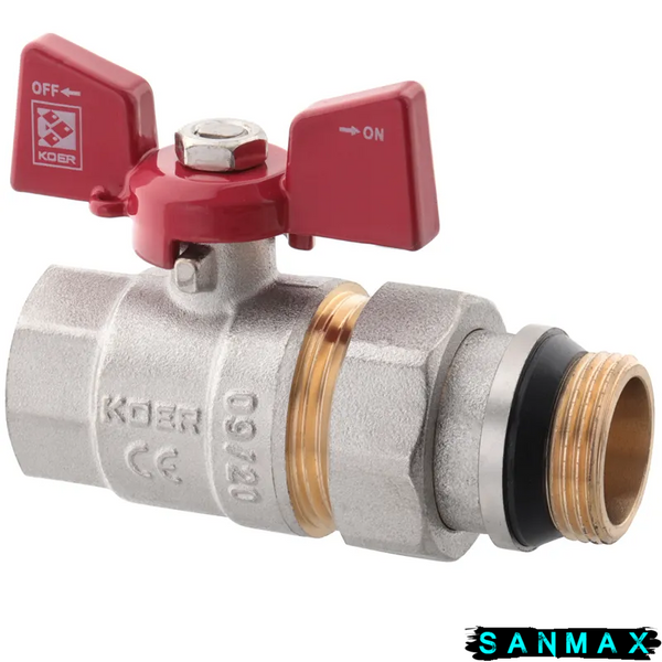 Кран з американкою прямий 3/4 "антіпротікання" Koer KR.227-Gi Червоний метелик (KR0191) KR0191 фото