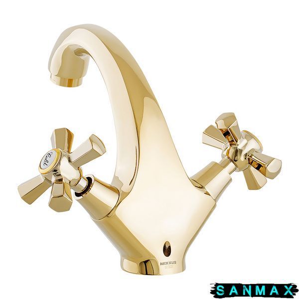 Змішувач для умивальника на шпильці Mixxus Premium Retro Gold-161 (MI5848) MI5848 фото
