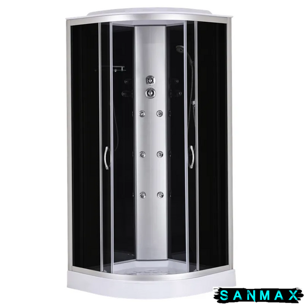 Бокс душовий з гідромасажем Mixxus Strong SBH02-90x90x215-GR Satin низький піддон (MI6891) MI6891 фото