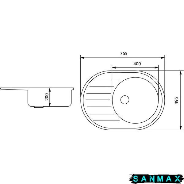 Мийка кухонна Zerix ZS-7750R-01 Біла (ZX4555) ZX4555 фото