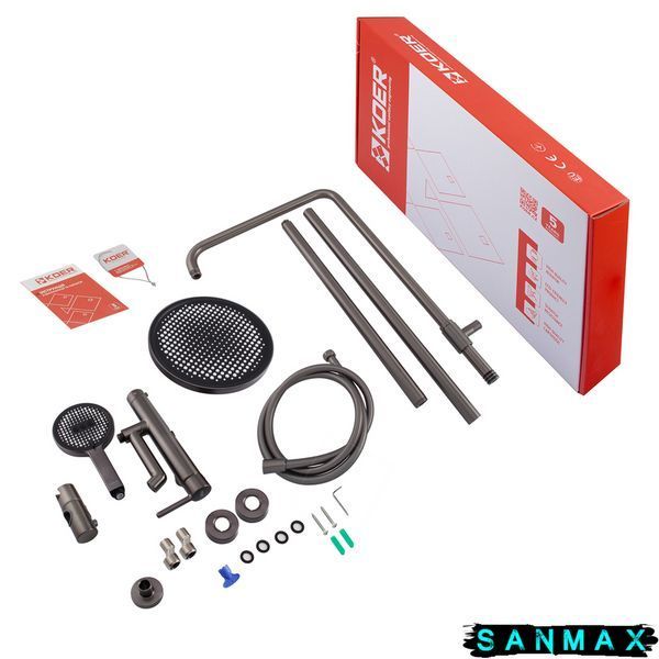 Душова система зі змішувачем Koer KB-56029-07 3 функції Графіт (KR5497) KR5497 фото