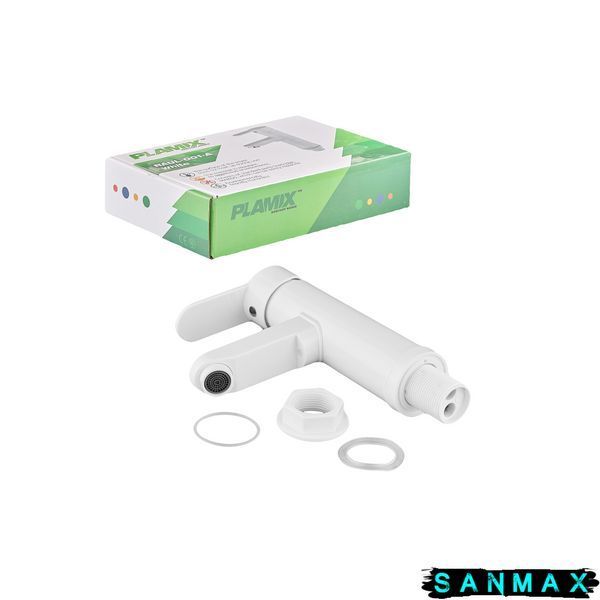 Змішувач для умивальника Plamix Raul-001-A Білий (без підведення) (PM0651) PM0651 фото