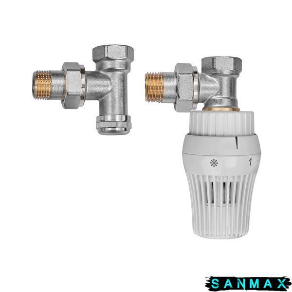 Комплект для підключення радіатора Koer SET-23 - 1/2'' кутовий з термоголовкою, клікове кріплення (KR5284) KR5284 фото