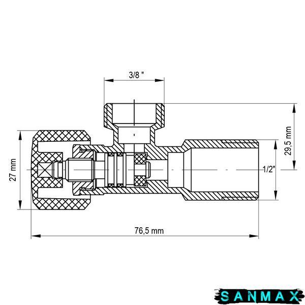 Кран приладовий Koer 1/2x3/8 з цангою Буксовий Хром (KR.510) (KR0147) KR0147 фото