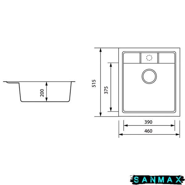 Мийка кухонна Zerix ZS-4651S-13 Графіт (ZX4569) ZX4569 фото