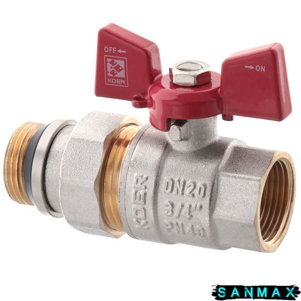 Кран з американкою прямий 3/4 "антіпротікання" Koer KR.227-Gi Червоний метелик (KR0191) KR0191 фото
