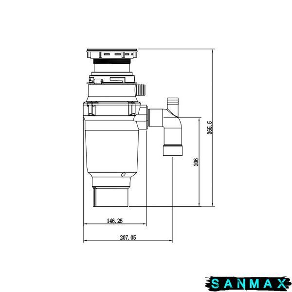 Подрібнювач харчових відходів, 390Вт, Mixxus Gd-01-0,5 (MX1568) MX1568 фото