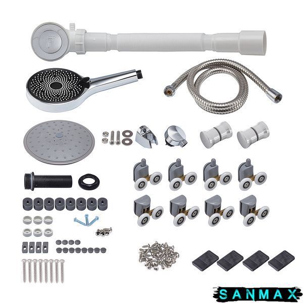 Бокс душовий з гідромасажем Mixxus Strong SBH02-90x90x215-GR Satin низький піддон (MI6891) MI6891 фото