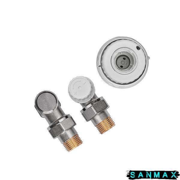 Комплект для підключення радіатора Koer SET-23 - 1/2'' кутовий з термоголовкою, клікове кріплення (KR5284) KR5284 фото