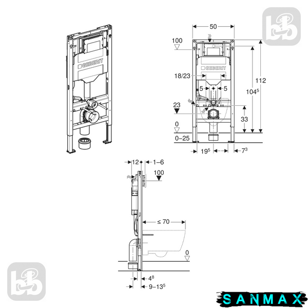 Інсталяція для унітазу механіка Geberit Duofix Sigma кріплення без панелі (111.300.00.6) 111.300.00.6 фото