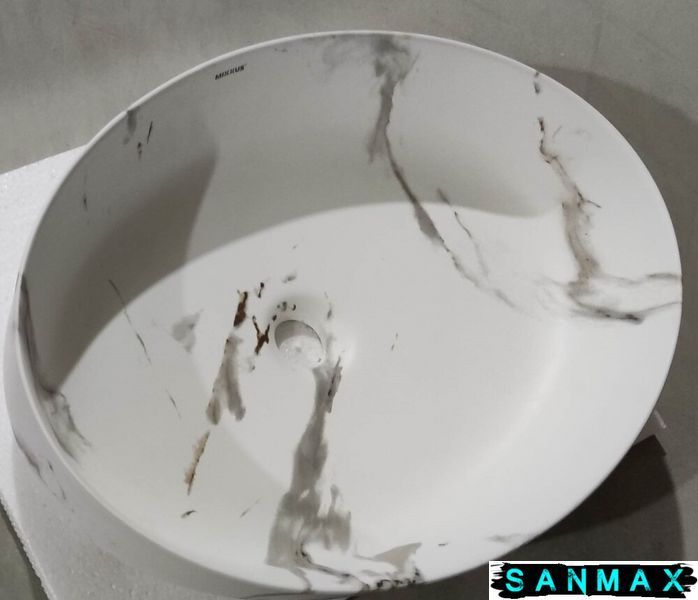 Раковина накладна Mixxus Premium Ellipse-0104 Marble 550х415х140mm (MP6554) MP6554 фото