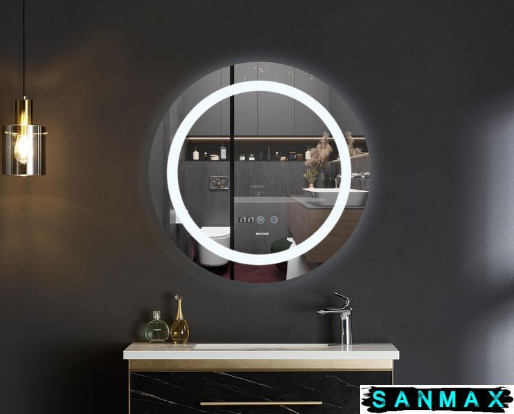 Дзеркало Mixxus Plain MC02-80-CASE з LED Touch, Anti-fog, димером, регулюванням яскравості, годинником (MI7158) MI7158 фото