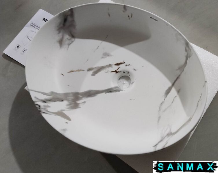 Раковина накладна Mixxus Premium Ellipse-0104 Marble 550х415х140mm (MP6554) MP6554 фото