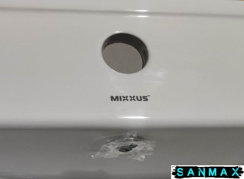 Умивальник накладний керамічний Mixxus Premium Cubic-1501 610х460х170mm з отвором під змішувач та переливом (MP6495) MP6495 фото