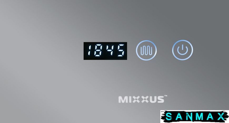 Дзеркало Mixxus Hard MR06-50x80-Case з Led Touch, Anti-fog, димером, рег. яскравості, годинником (MI6657) MI6657 фото