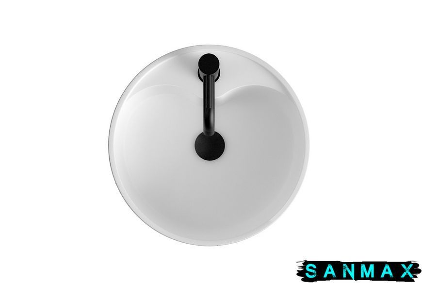 Умивальник вільностоячий Besco Lumen d 45 h 85 з сифоном клік-клак хром #UAS-L-WO фото