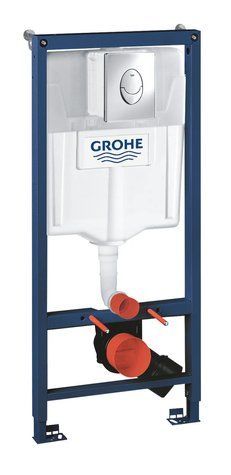 Інсталяція для унітазу пневмо Grohe Rapid SL кріплення без прокладки панель Хром Кругла (38721001) 38721001 фото