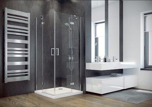 Кабіна квадратна Besco Viva 90x90x195 L/P, скло прозоре, профіль хромований VK-90-195-C фото