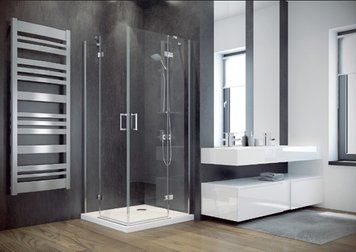 Кабіна квадратна Besco Viva 90x90x195 L/P, скло прозоре, профіль хромований VK-90-195-C фото