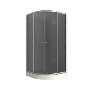 Душова кабіна з низьким піддоном Mixxus Plain SCT02-90x90x195-GR Сатин сіре тоноване скло 4мм (MI6898) MI6898 фото