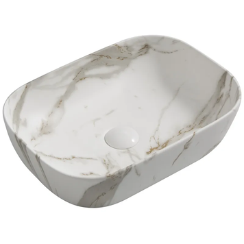 Умивальник накладний керамічний Mixxus Premium Diverse-0114 Marble 455х325х135mm (MP6545) MP6545 фото
