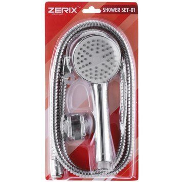 Душовий набір (шланг+лійка+кронштейн) Zerix Shower Set-01 Хром Блістер (ZX3068) ZX3068 фото