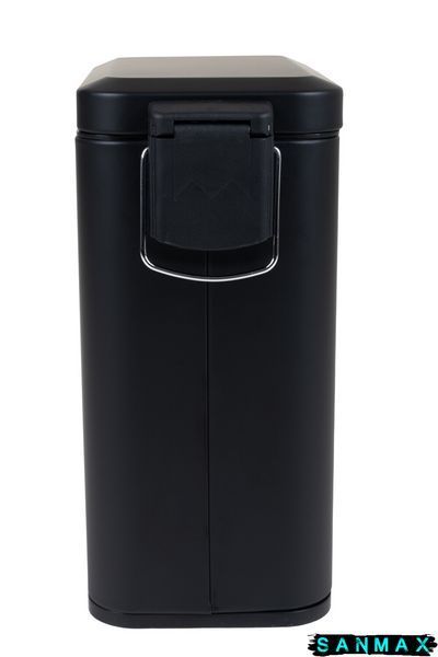 Відро для сміття з плавним закриттям прямокутне Zerix Sansa-TC0105 Чорний 5 л колір чорний (ZX5894) ZX5894 фото