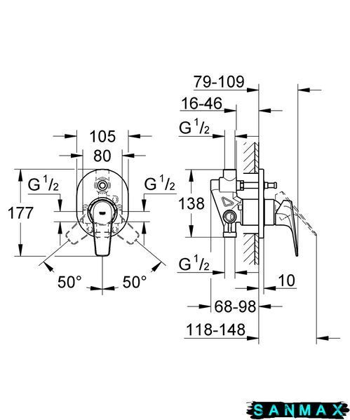 Вбудована душова система Grohe BauFlow (29045000) 29045000 фото