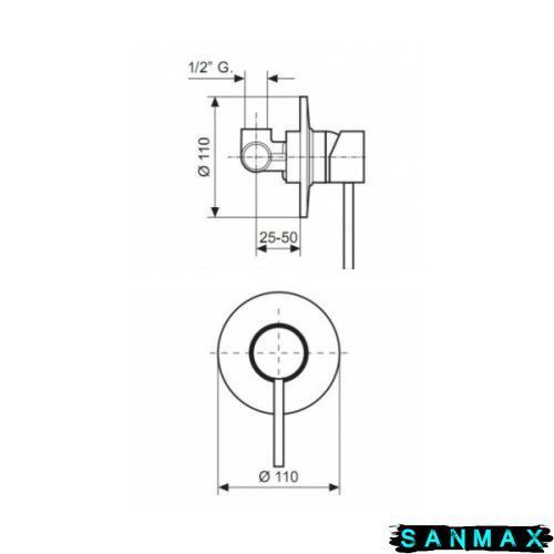 Змішувач Emmevi Piper для душу скритий хр CR45009 CR45009 фото