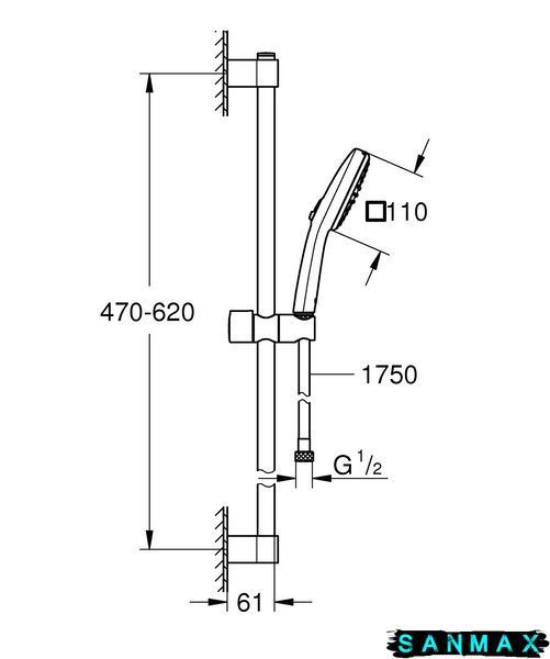 Душовий гарнітур Grohe Tempesta Cube 110 з 2 реж. струменю (26748003) 26748003 фото