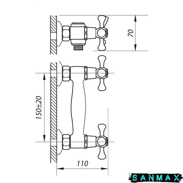 Змішувач для душа Zerix TMK5 722 (ZX2896) ZX2896 фото