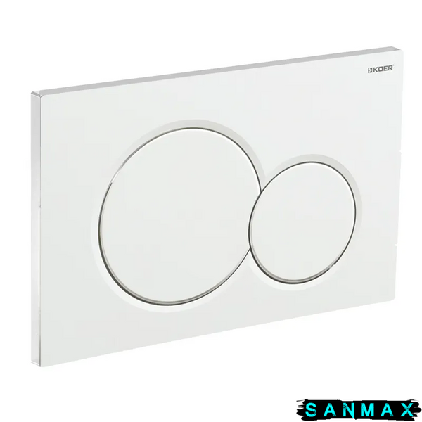 Панель змиву пластикова механіка Koer KT-0601-03 Кругла Біла (KR5175) KR5175 фото