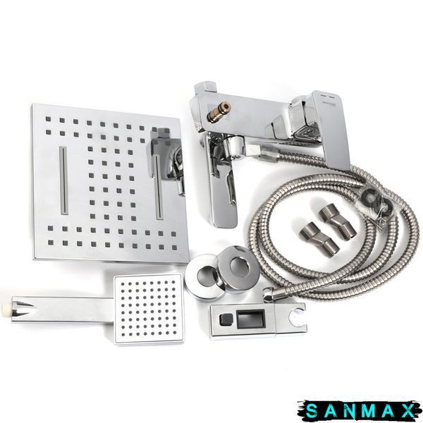 Душова система зі змішувачем Mixxus Premium Patrick Chr-009-J квадратна Хром (MI1661) MI1661 фото