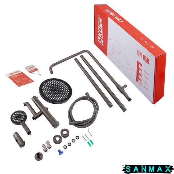 Душова система термостатична Koer KB-57029-07 3 функції Графіт (KR5498) KR5498 фото
