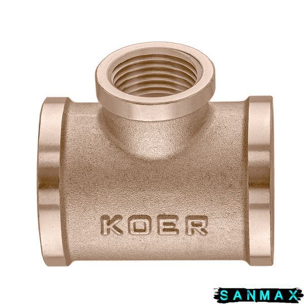 Трійник редукційний Koer KF.T080608F.WN - 3/4''х1/2''х3/4'' FFF БЕЗ НІКЕЛЮ (KR5574) KR5574 фото