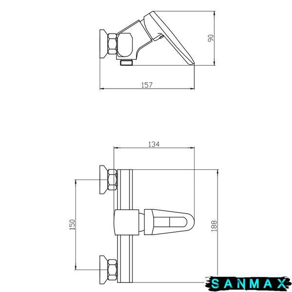 Змішувач для душу Mixxus Pegas 003 (10 шт/ящ) MI6246 фото