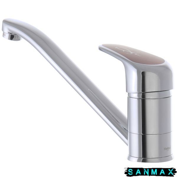 Змішувач для кухні на шпильці Haiba Magic 004 Хром Червона ручка (HB0688) HB0688 фото