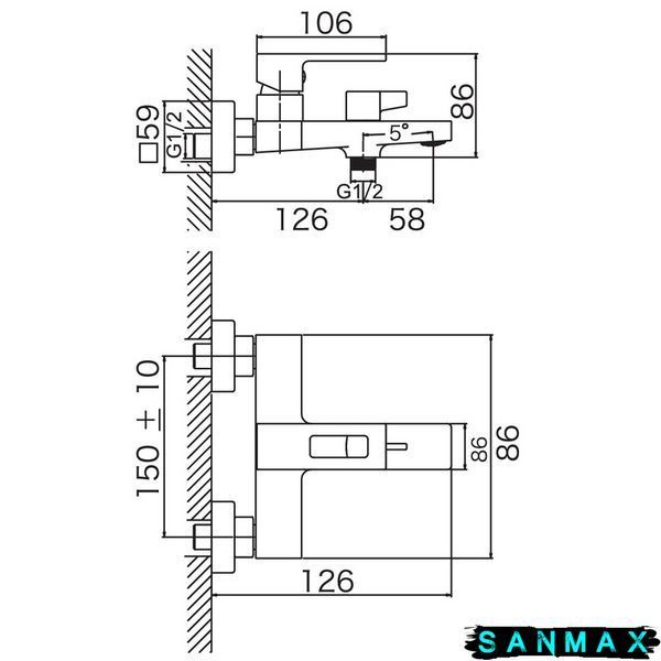 Змішувач для ванни Haiba Kant 009 Euro Хром (HB9603) HB9603 фото