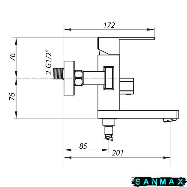 Змішувач для ванни Zerix Lr73233 (LL1475) LL1475 фото