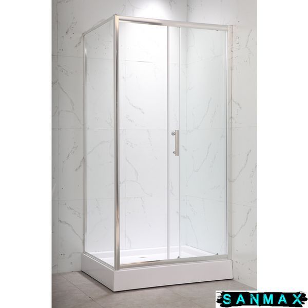 Душова кабіна з низьким піддоном Mixxus HARD SCT01-100x80x198-TR CHROME прозоре скло 5мм NEW (в 2 ящ) (MI8367) MI8367 фото