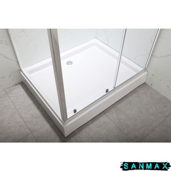 Душова кабіна з низьким піддоном Mixxus HARD SCT01-100x80x198-TR CHROME прозоре скло 5мм NEW (в 2 ящ) (MI8367) MI8367 фото