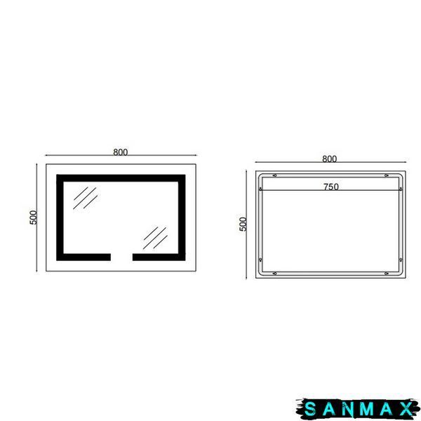 Дзеркало Mixxus Hard MR07-50x80 з Led Touch, Anti-fog, димером, регулюванням яскравості (MI6658) MI6658 фото