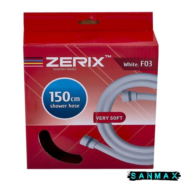 Шланг для душу Zerix F03 силіконовий 150 см Білий коробка (ZX5567) ZX5567 фото