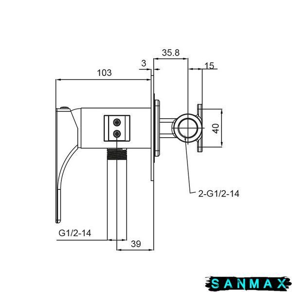 Змішувач для гігієнічного душу Koer KB-23010-01 Хром (KR3496) KR3496 фото